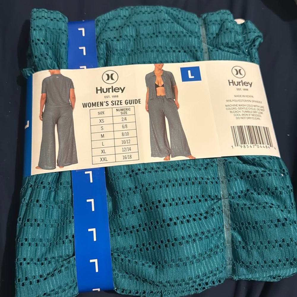 New Hurley Women’s Swim 2-Piece Cover-Up Set Crochet- Size Large